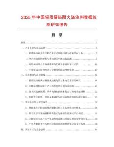 2025年中國輕質隔熱耐火澆注料數據監測研究報告