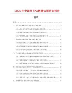 2025年中國開孔鉆數據監測研究報告