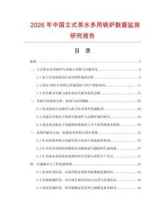2026年中国立式茶水多用锅炉数据监测研究报告
