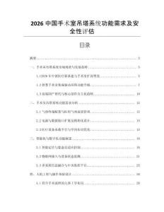 2026中國手術室吊塔系統功能需求及安全性評估