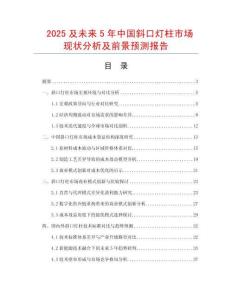 2025及未來5年中國斜口燈柱市場現(xiàn)狀分析及前景預(yù)測報告