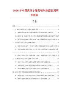 2026年中國高效水箱防銹劑數據監測研究報告