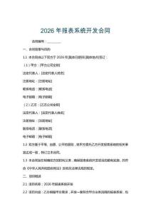 2026年報表系統開發合同