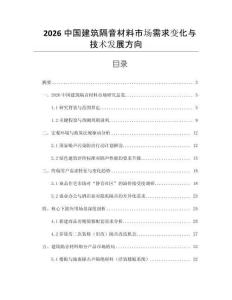 2026中國(guó)建筑隔音材料市場(chǎng)需求變化與技術(shù)發(fā)展方向
