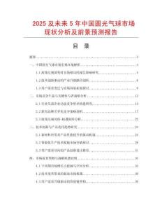 2025及未來5年中國圓光氣球市場現狀分析及前景預測報告