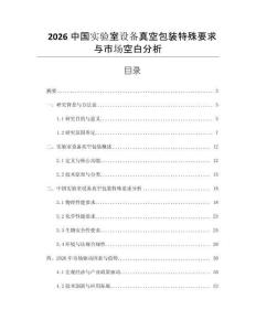 2026中國(guó)實(shí)驗(yàn)室設(shè)備真空包裝特殊要求與市場(chǎng)空白分析