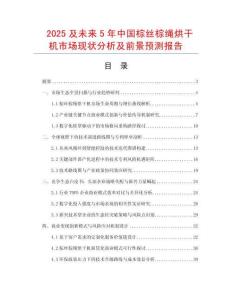 2025及未來5年中國棕絲棕繩烘干機市場現狀分析及前景預測報告