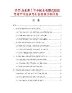 2025及未來5年中國全電阻式數顯電筆市場現狀分析及前景預測報告