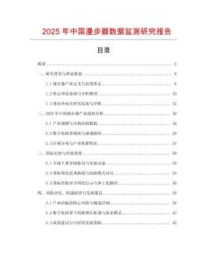 2025年中國漫步器數(shù)據(jù)監(jiān)測研究報告