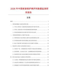 2026年中國新裝鍋爐煮爐劑數據監測研究報告