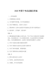 2025年團干考試試題及答案