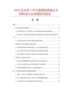 2026及未來5年中國鋼制噴塑五節資料柜行業發展研究報告