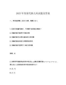 2025年變量代換幾何試題及答案