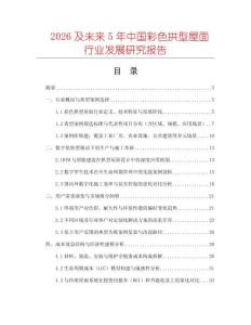 2026及未來5年中國彩色拱型屋面行業發展研究報告