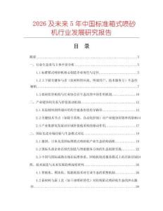 2026及未來5年中國標準箱式噴砂機行業發展研究報告