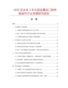 2026及未來5年中國金屬進口鏈帶接插件行業發展研究報告