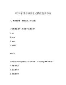 2025年國(guó)才初級(jí)考試模擬題及答案
