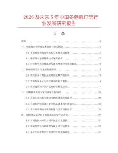 2026及未來5年中國冬菇瓶燈飾行業發展研究報告