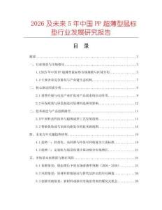 2026及未來5年中國PP超薄型鼠標(biāo)墊行業(yè)發(fā)展研究報告