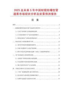 2025及未來5年中國耐腐防爆型管道泵市場現狀分析及前景預測報告
