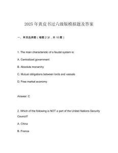 2025年黃皮書過六級版模擬題及答案