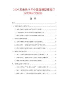 2026及未來5年中國超薄型球閥行業(yè)發(fā)展研究報(bào)告