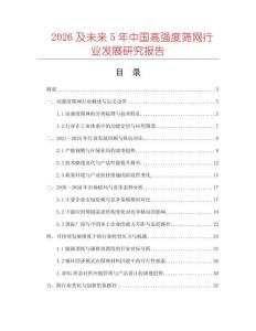 2026及未來5年中國高強度篩網行業發展研究報告