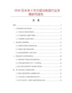 2026及未來5年中國訓練墊行業發展研究報告