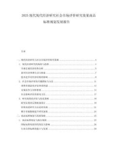 2025現(xiàn)代現(xiàn)代經(jīng)濟研究社會市場評價研究效果商品標準規(guī)劃發(fā)展報告