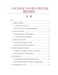 2026及未來5年中國小平鉗行業發展研究報告
