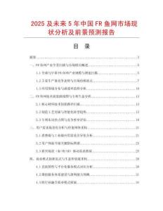 2025及未來5年中國FR魚網市場現狀分析及前景預測報告