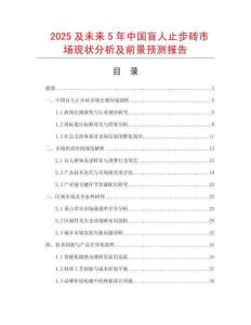 2025及未來5年中國盲人止步磚市場現(xiàn)狀分析及前景預測報告