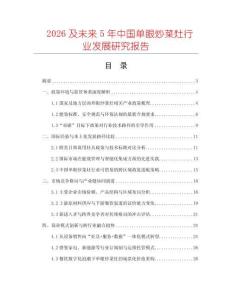 2026及未來5年中國單眼炒菜灶行業發展研究報告