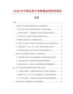 2026年中國應急手電數據監測研究報告