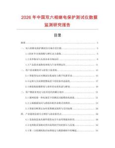 2026年中國雙六相繼電保護測試儀數據監測研究報告