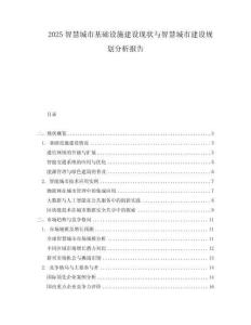 2025智慧城市基礎(chǔ)設(shè)施建設(shè)現(xiàn)狀與智慧城市建設(shè)規(guī)劃分析報(bào)告