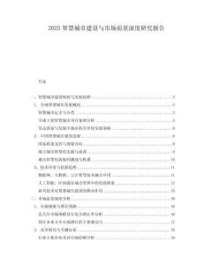 2025智慧城市建設與市場前景深度研究報告