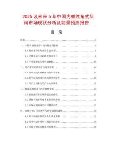 2025及未來5年中國內螺紋角式針閥市場現狀分析及前景預測報告