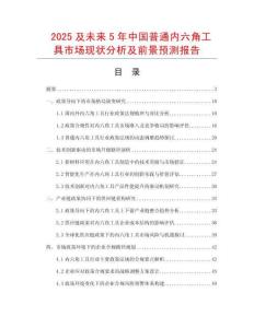 2025及未來5年中國普通內(nèi)六角工具市場現(xiàn)狀分析及前景預測報告