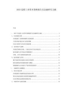 2025造船工業資本策略報告及金融研究文獻