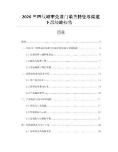 2026三四線城市免漆門消費特征與渠道下沉戰略報告