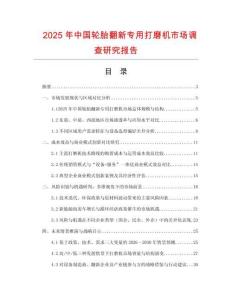 2025年中國輪胎翻新專用打磨機市場調查研究報告