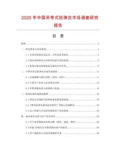 2025年中國吊帶式防彈衣市場調(diào)查研究報告
