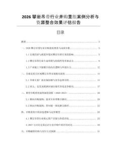 2026攀巖吊帶行業并購重組案例分析與資源整合效果評估報告