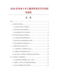 2026及未來5年兒童用杯項目可行性研究報告