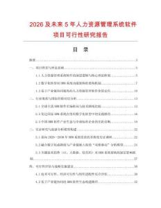 2026及未來(lái)5年人力資源管理系統(tǒng)軟件項(xiàng)目可行性研究報(bào)告