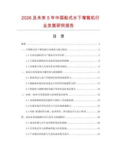 2026及未來5年中國船式水下增氧機(jī)行業(yè)發(fā)展研究報(bào)告