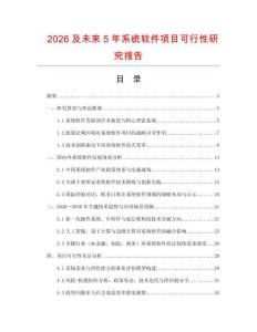 2026及未來5年系統軟件項目可行性研究報告