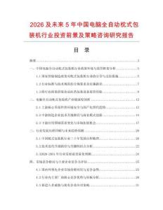 2026及未來5年中國電腦全自動枕式包裝機行業投資前景及策略咨詢研究報告