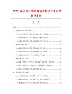 2026及未來5年金屬葫蘆扣項目可行性研究報告